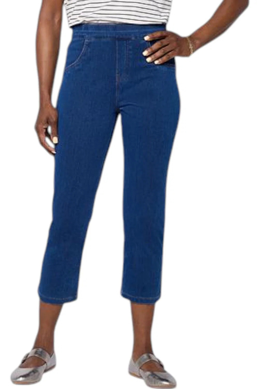 HUE Women's Classic Denim Capri Pant Medium Wash - Regular